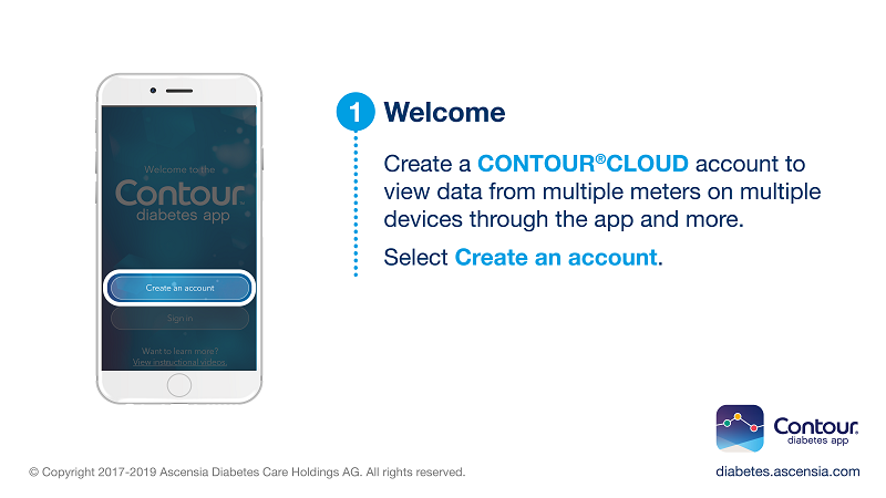 Get started by selecting the Create an Account button 